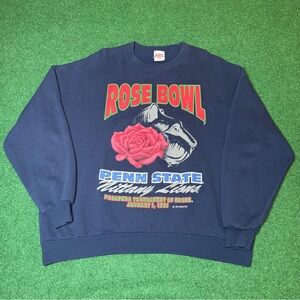 Vtg 90s INSANE Penn State Nittany Lions Football Rose Bowl Boxy XXL Sweatshirt